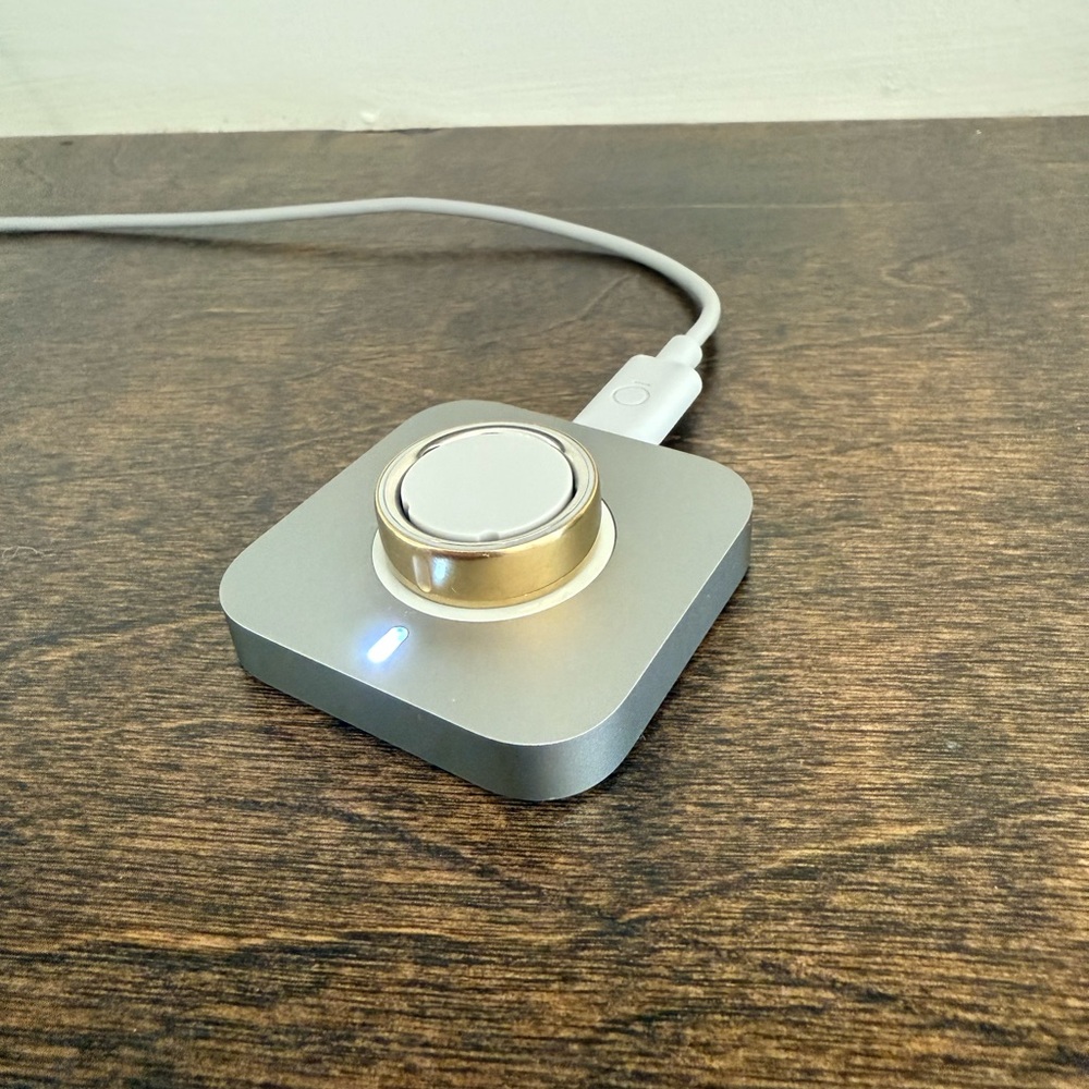 Oura Silver Ring with Charging Base